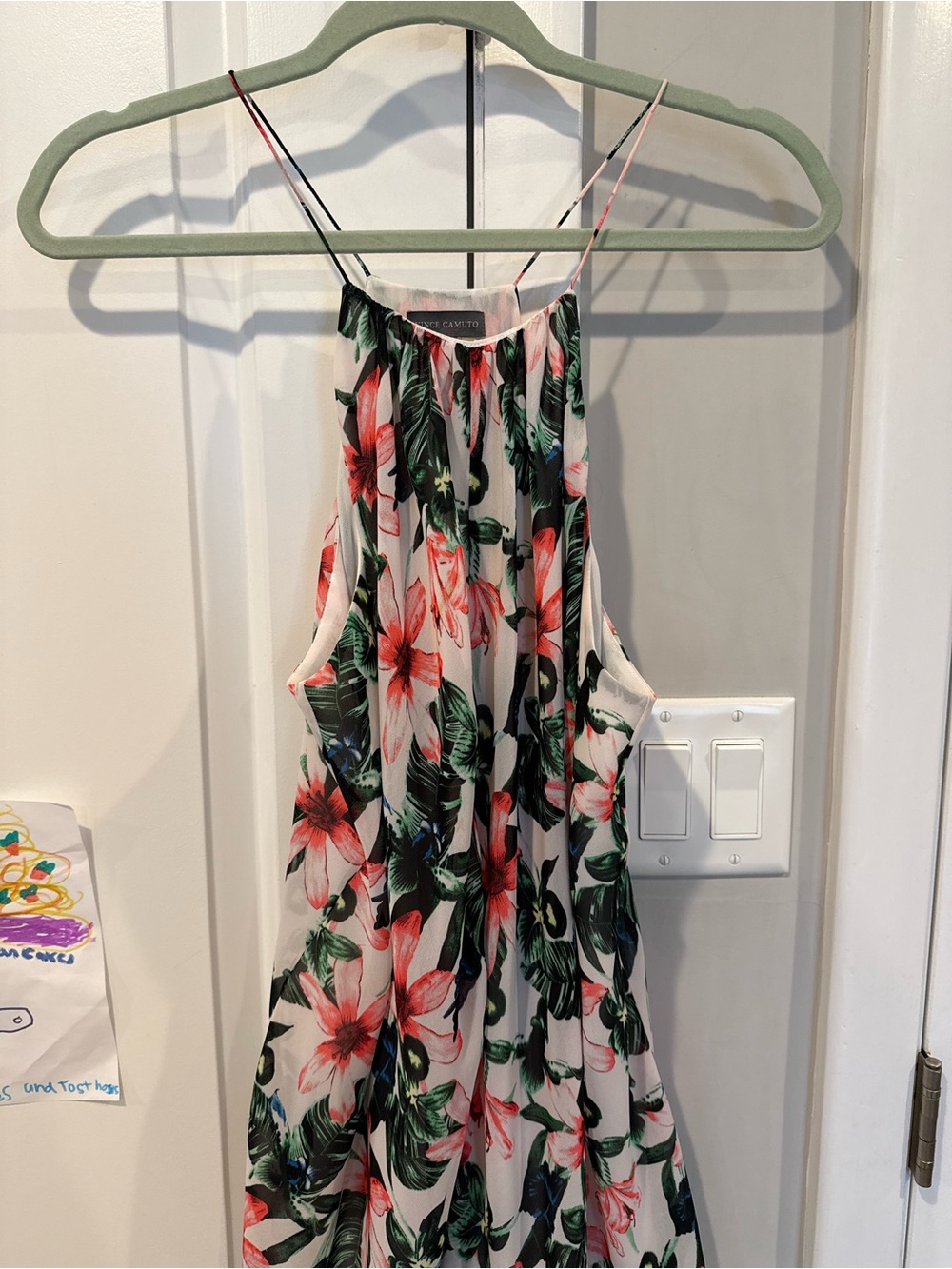 Vince Camuto Sheer Floral Tunic Tank